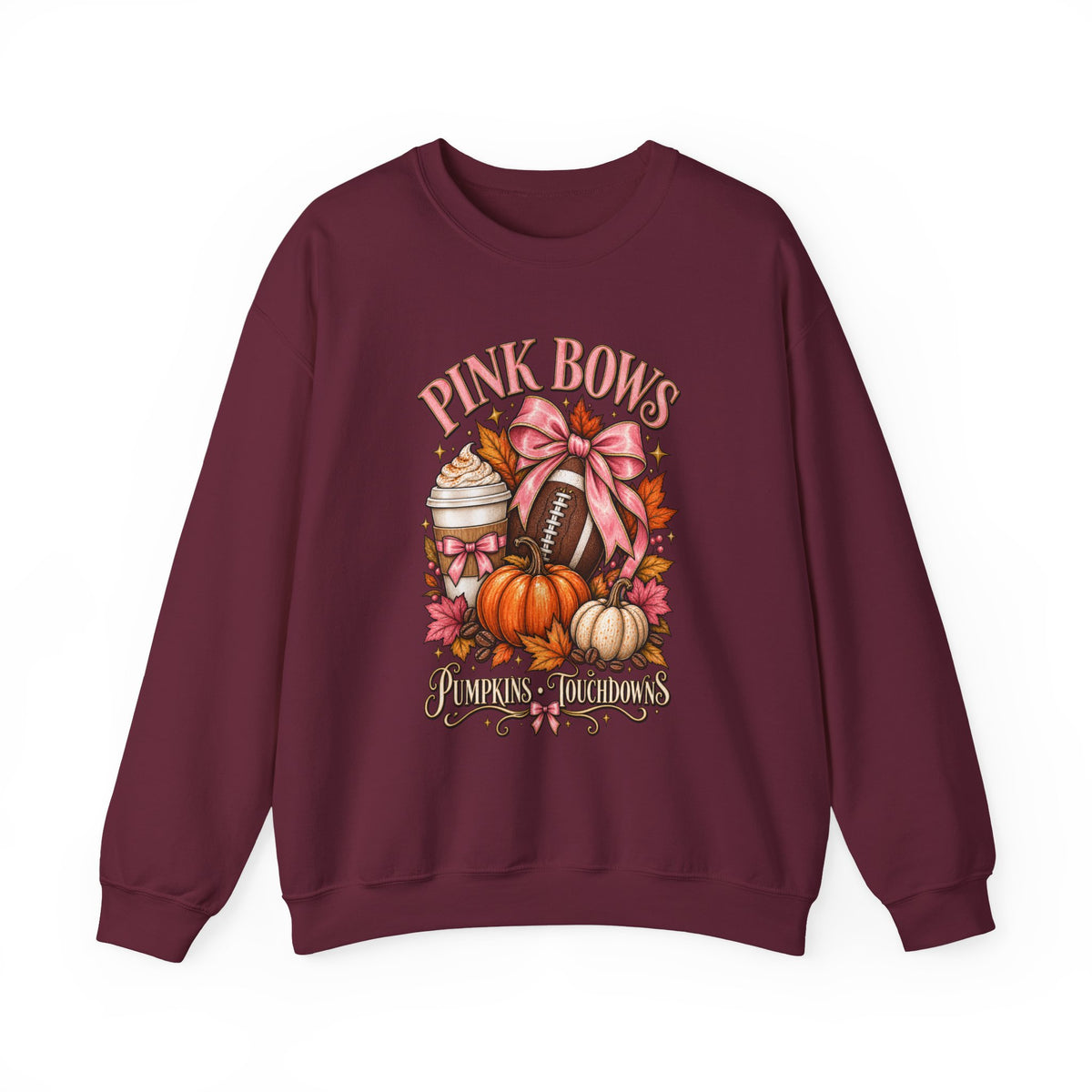 Pink Bows Pumpkin Fall Harvest Sweatshirt
