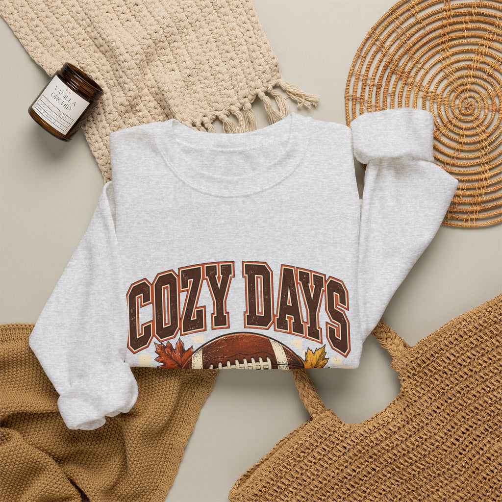 Antrezil Vintage Football with Autumn Leaves Sweatshirt | Cozy Tailgate Crewneck