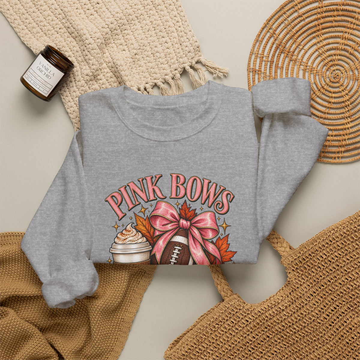 Pink Bows Pumpkin Fall Harvest Sweatshirt