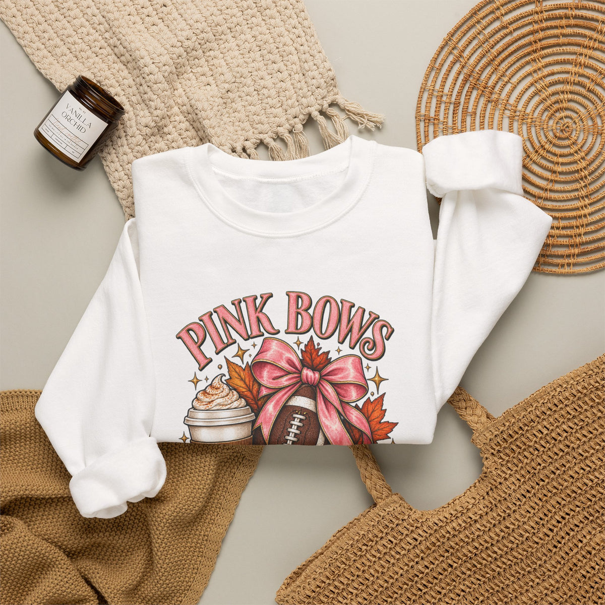 Pink Bows Pumpkin Fall Harvest Sweatshirt