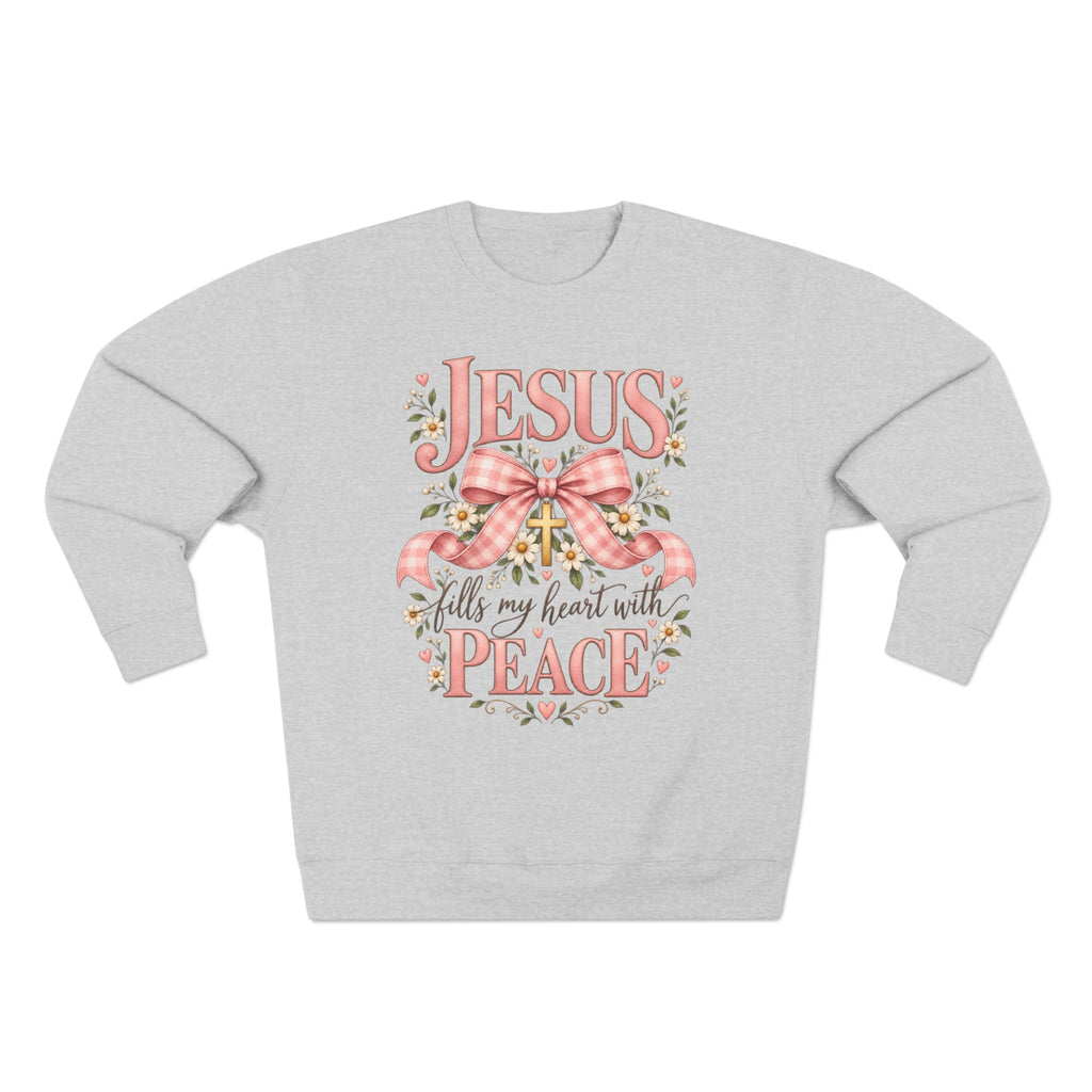 Jesus fills my heart with peace Sweatshirt | Religious Christian design, floral bow