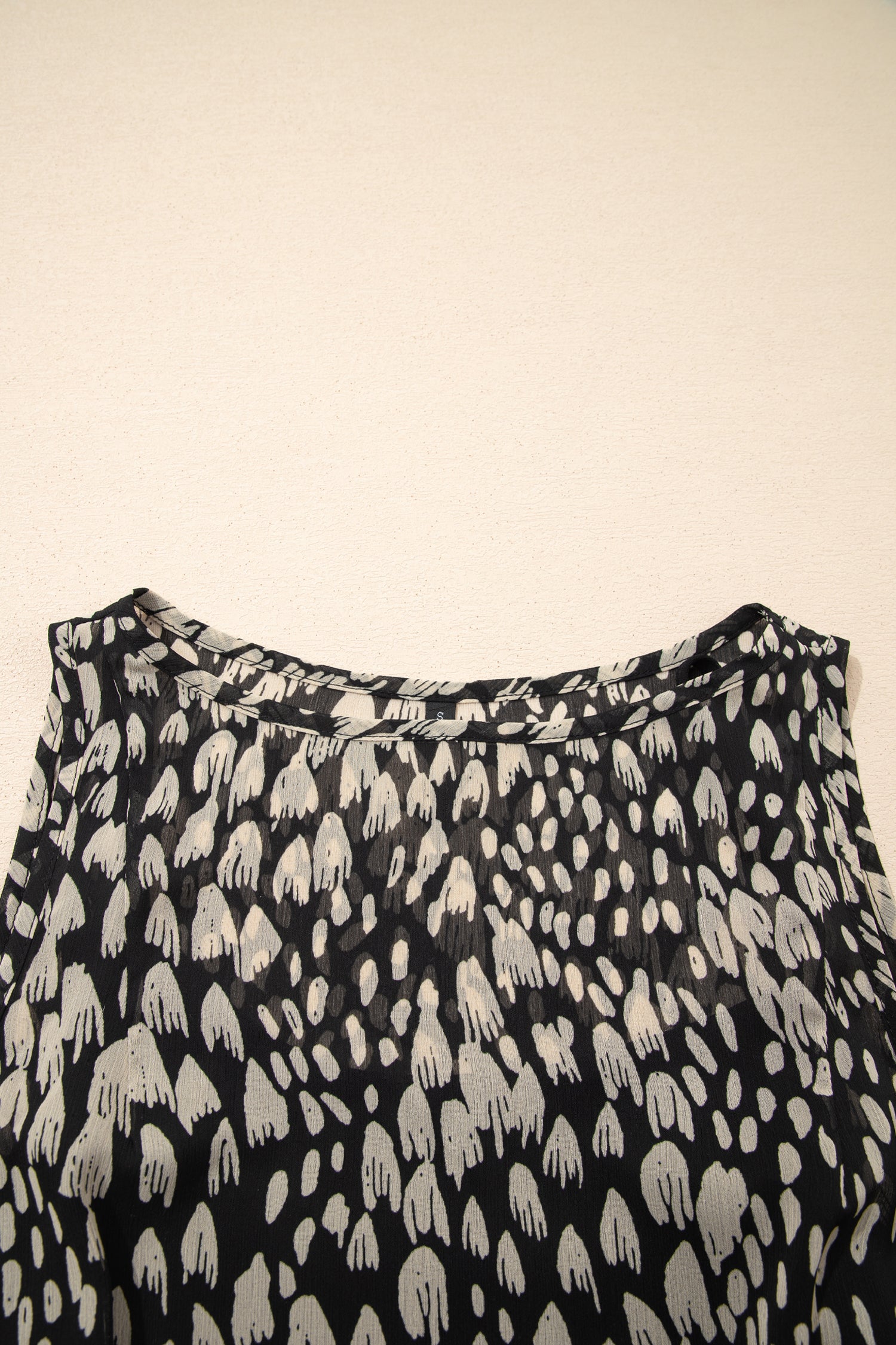 Black Printed Sleeveless Maxi Dress