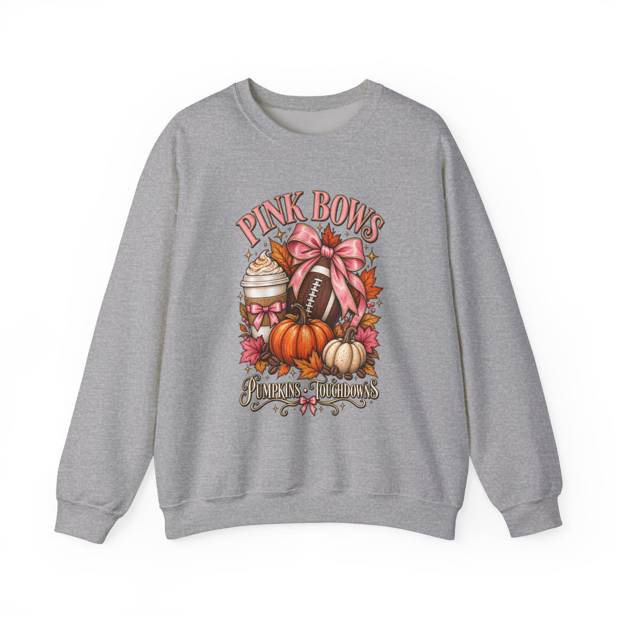 Pink Bows Pumpkin Fall Harvest Sweatshirt