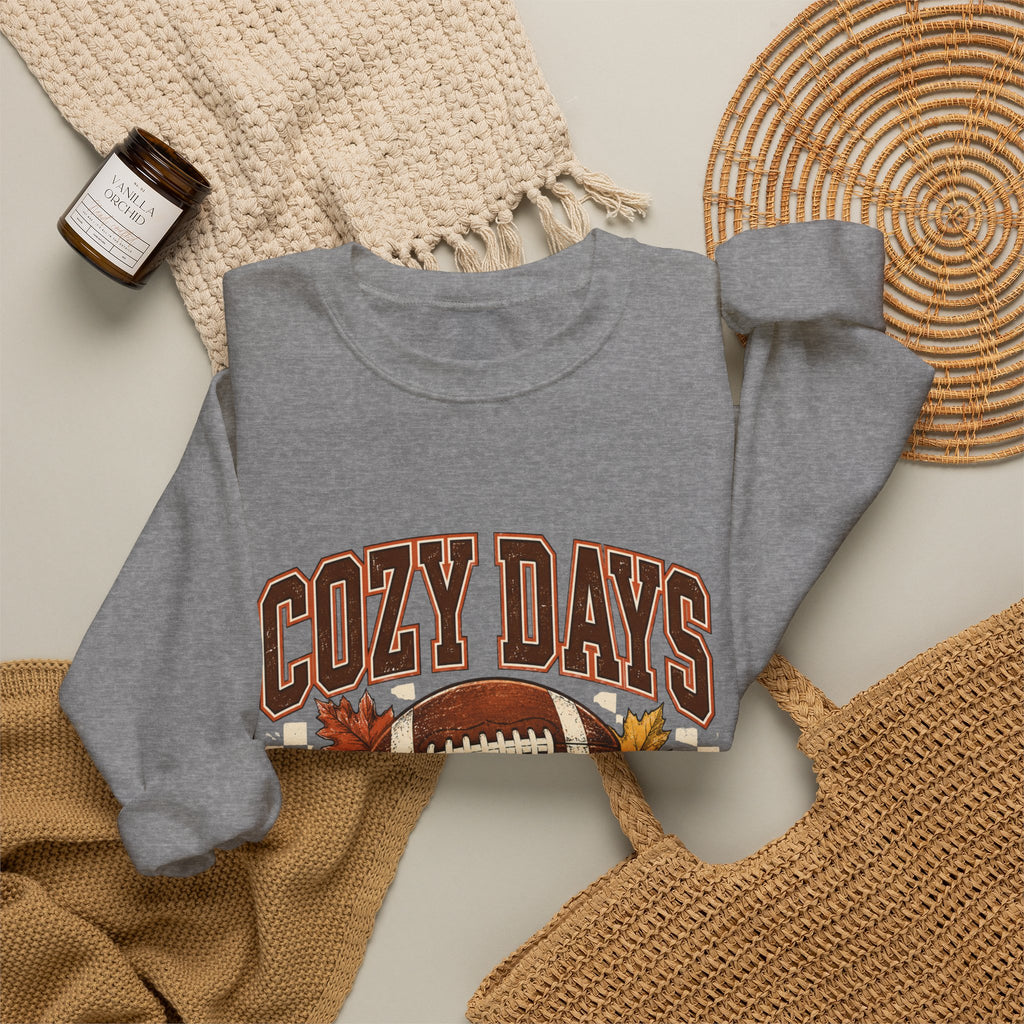 Antrezil Vintage Football with Autumn Leaves Sweatshirt | Cozy Tailgate Crewneck
