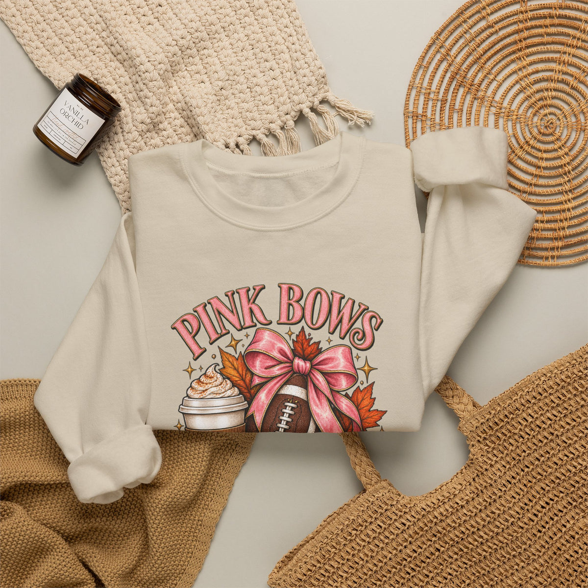 Pink Bows Pumpkin Fall Harvest Sweatshirt
