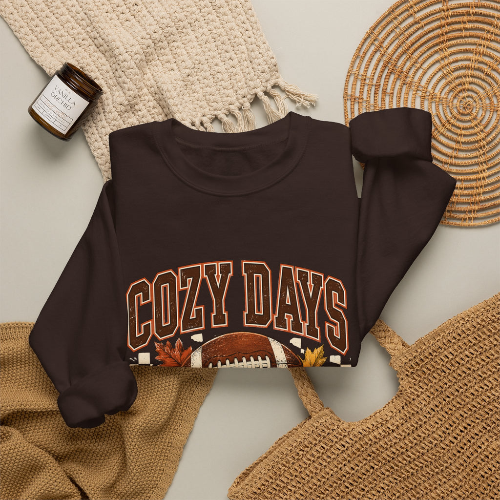 Antrezil Vintage Football with Autumn Leaves Sweatshirt | Cozy Tailgate Crewneck