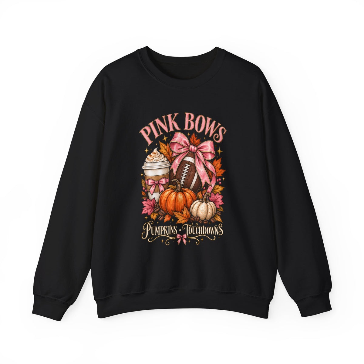 Pink Bows Pumpkin Fall Harvest Sweatshirt