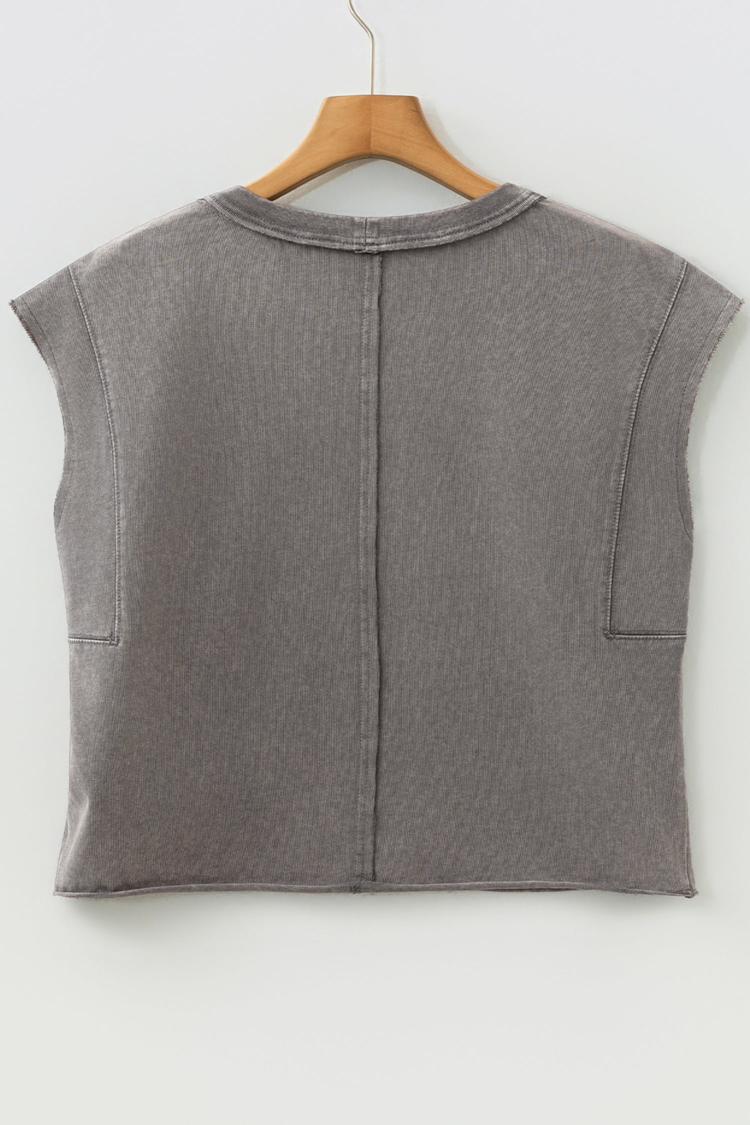 Medium Grey Mineral Wash Boxy Fit Cotton Tank Top