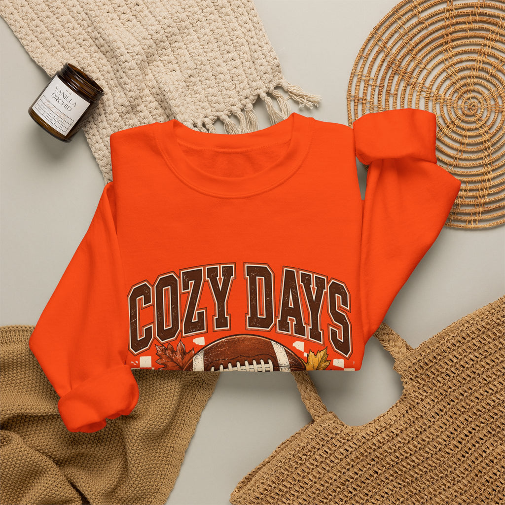 Antrezil Vintage Football with Autumn Leaves Sweatshirt | Cozy Tailgate Crewneck