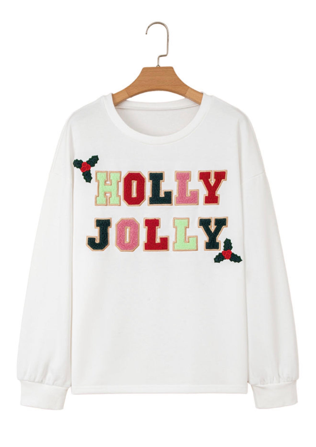 White Cream Collage Letter Christmas Pullover Sweatshirt - Design for Christmas Day Casual Cotton Women's Winter Hoodie Womenswear Garment