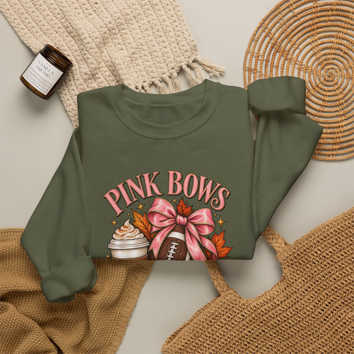 Pink Bows Pumpkin Fall Harvest Sweatshirt