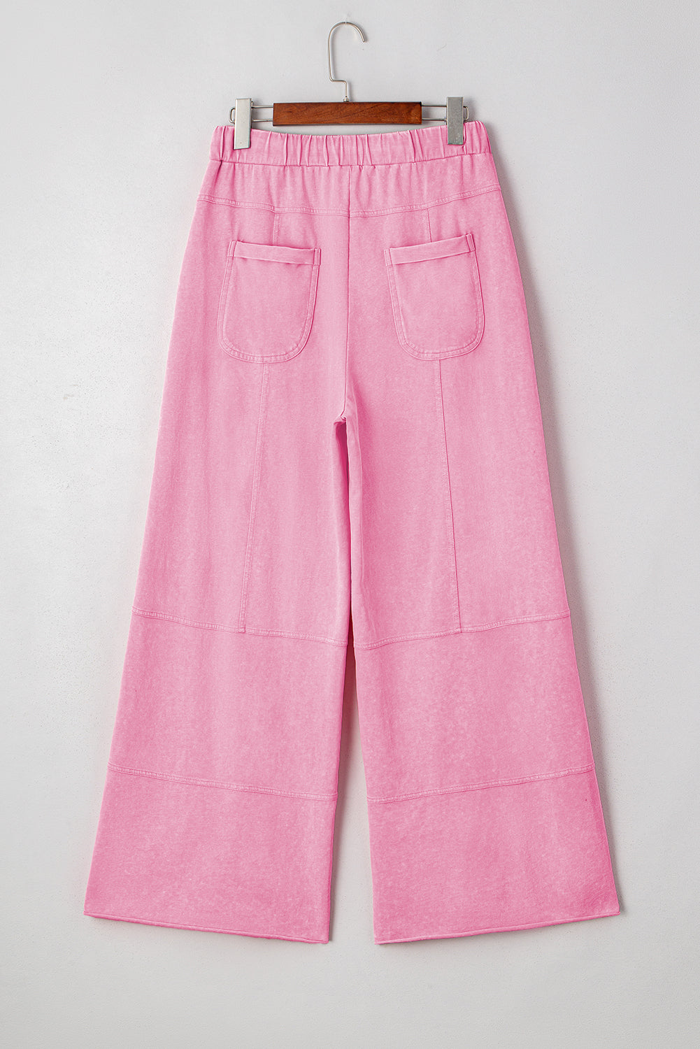 Bonbon Mineral Wash Exposed Seam Wide Leg Cargo Pants