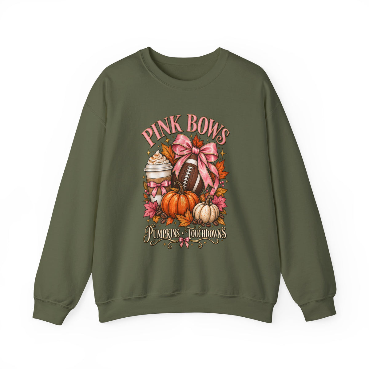 Pink Bows Pumpkin Fall Harvest Sweatshirt