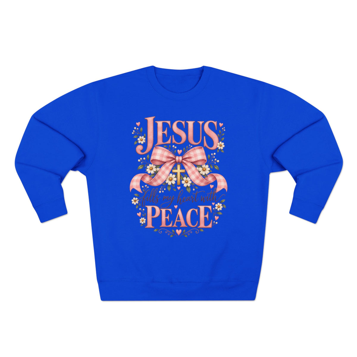 Jesus fills my heart with peace Sweatshirt | Religious Christian design, floral bow