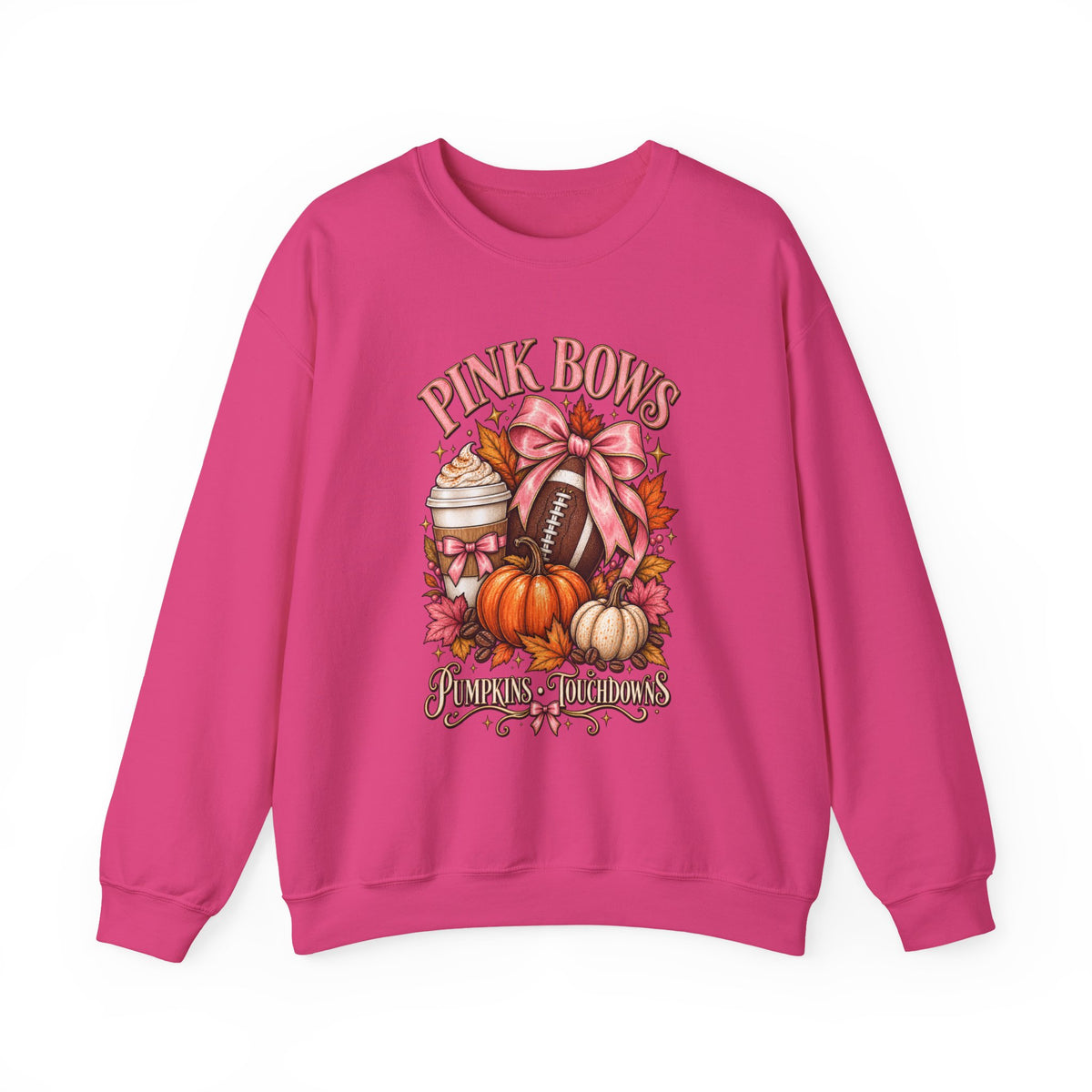 Pink Bows Pumpkin Fall Harvest Sweatshirt
