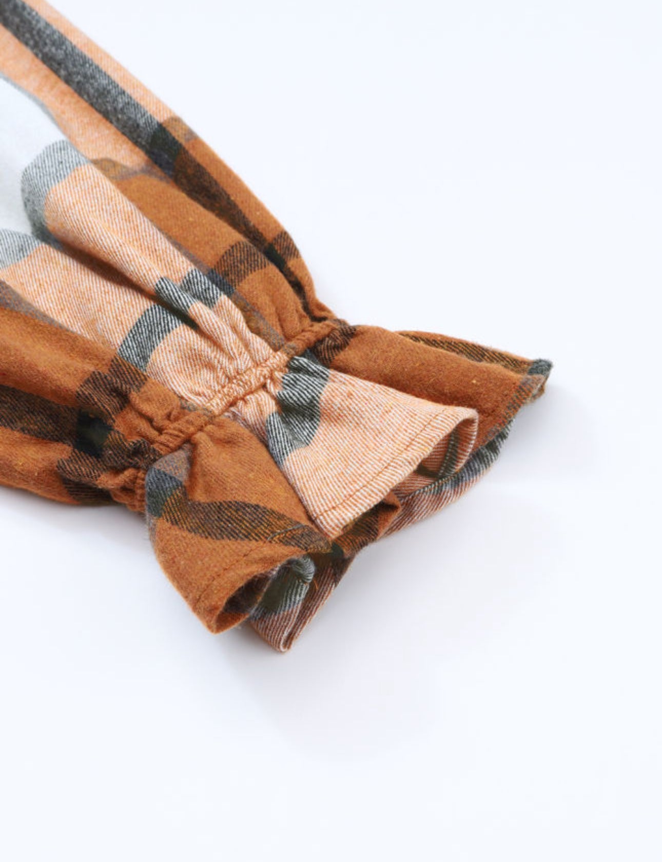 Casual Plaid Mini Dress with Ruffled Sleeves, High Waist Button Detail, Daily Wear Long Sleeve