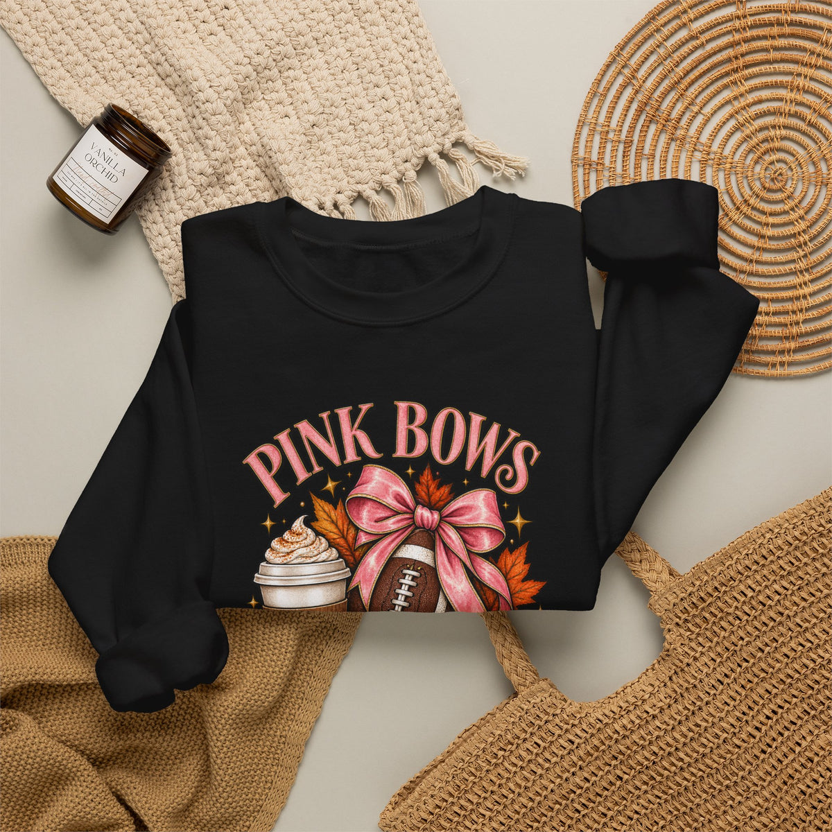 Pink Bows Pumpkin Fall Harvest Sweatshirt