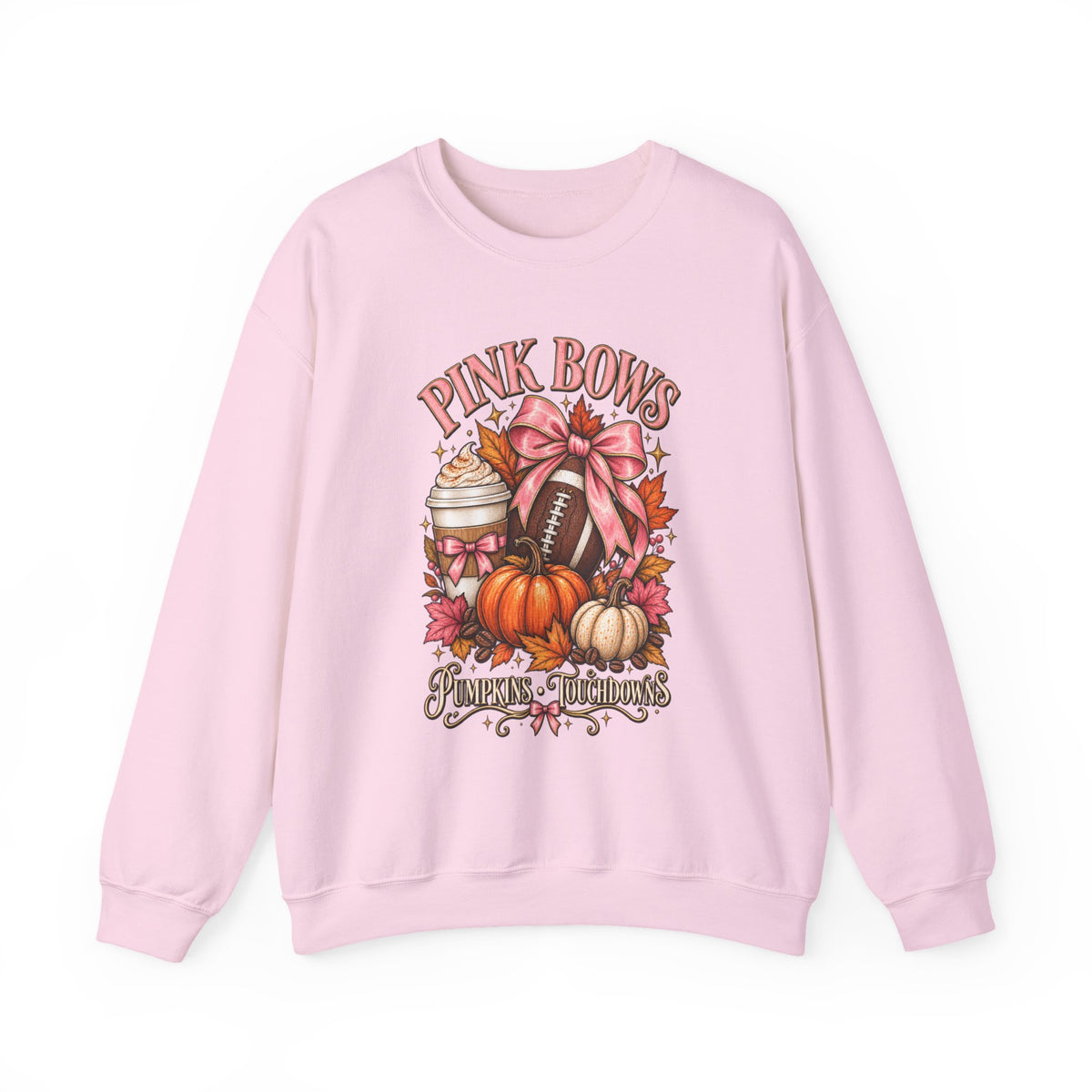 Pink Bows Pumpkin Fall Harvest Sweatshirt