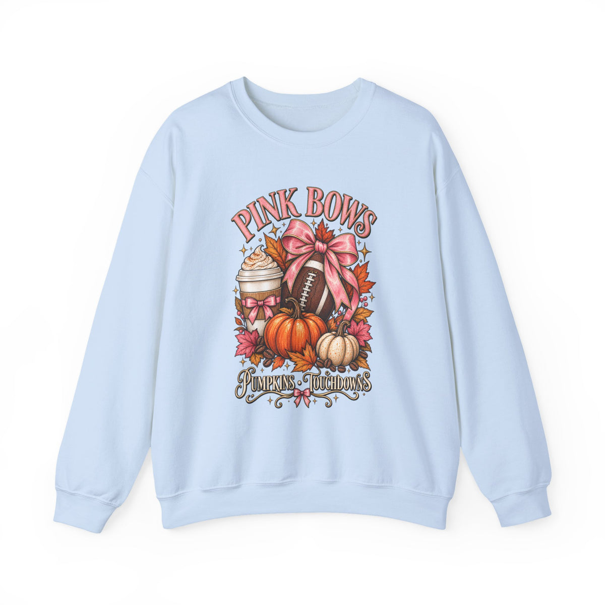 Pink Bows Pumpkin Fall Harvest Sweatshirt