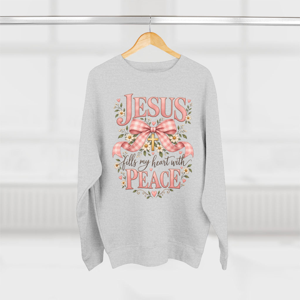 Jesus fills my heart with peace Sweatshirt | Religious Christian design, floral bow