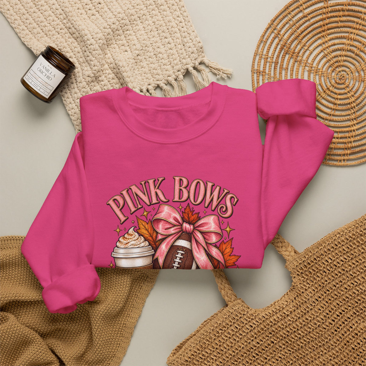 Pink Bows Pumpkin Fall Harvest Sweatshirt