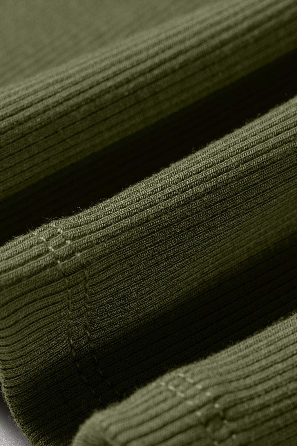 Dark Khaki Slim Ribbed Padded Tank Top