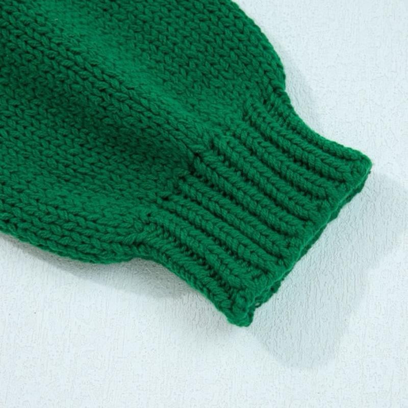 Evergreen Plaid Bow Design Christmas Sweater - Long Sleeve Casual Style  Winter & Christmas Day Women's Knitwear Tops Pullover Womenswear