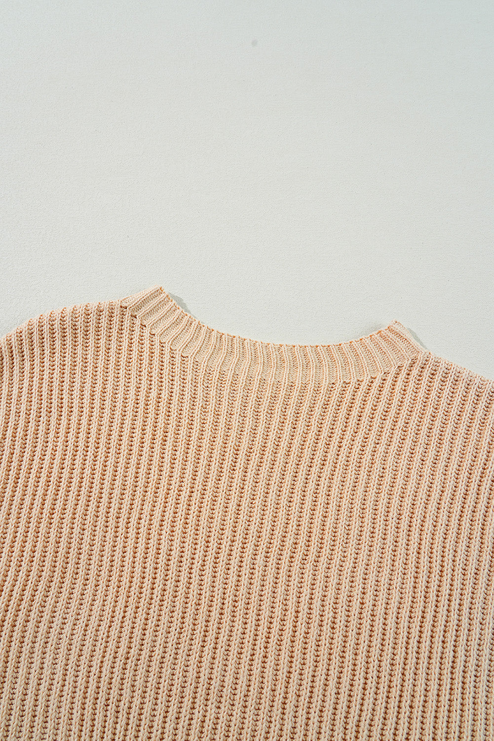 Apricot Plain Side Slits Oversized Sweater
