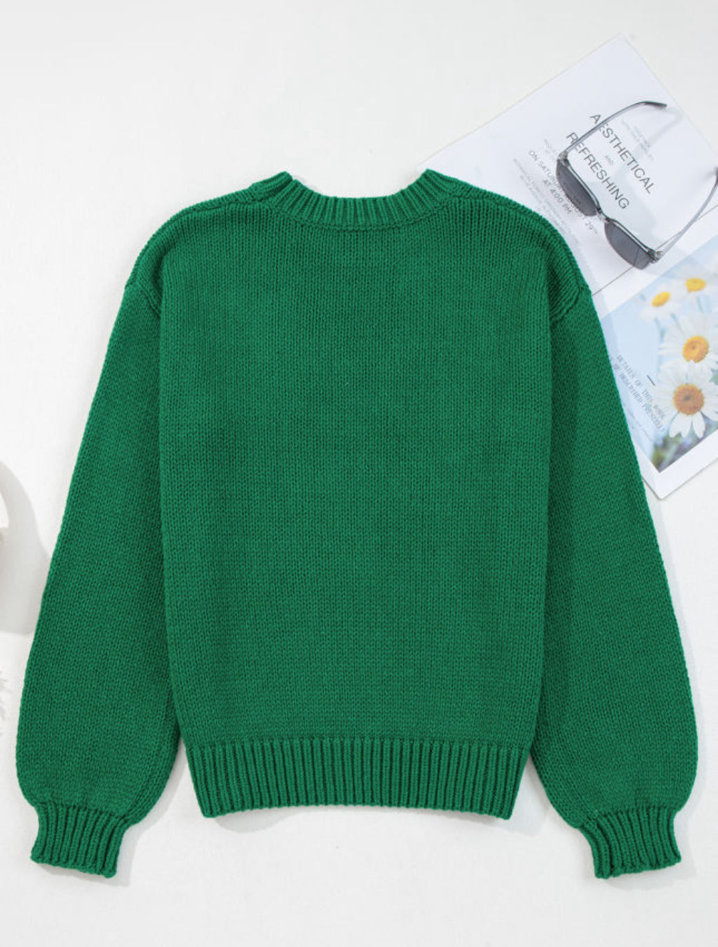 Evergreen Plaid Bow Design Christmas Sweater - Long Sleeve Casual Style  Winter & Christmas Day Women's Knitwear Tops Pullover Womenswear