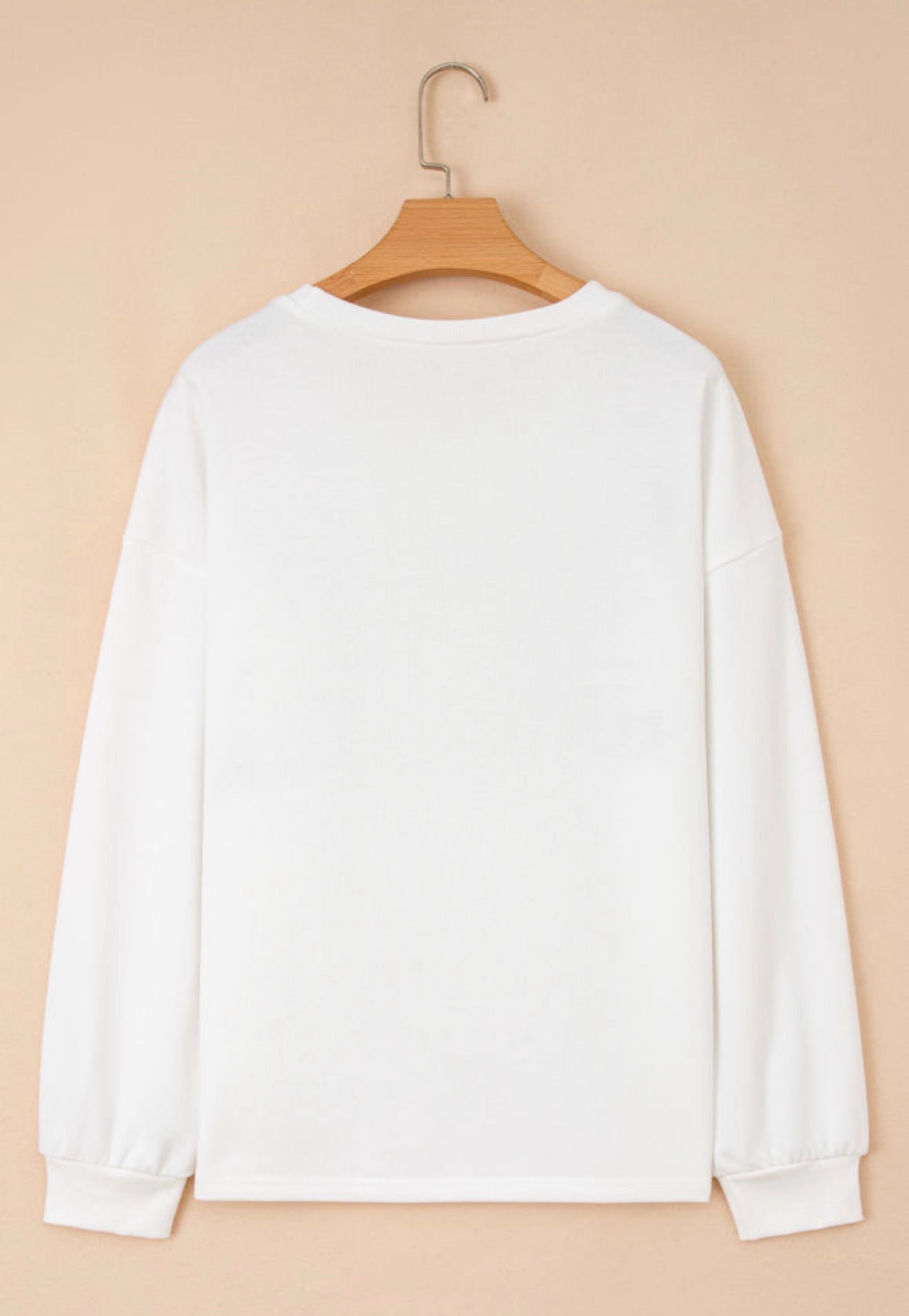 White Cream Collage Letter Christmas Pullover Sweatshirt - Design for Christmas Day Casual Cotton Women's Winter Hoodie Womenswear Garment