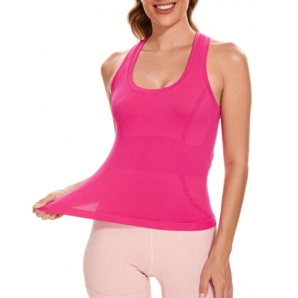 Women's Breathable Lightweight Sleeveless Workout Tank Tops Seamless Racerback Gym Athletic Yoga Shirts