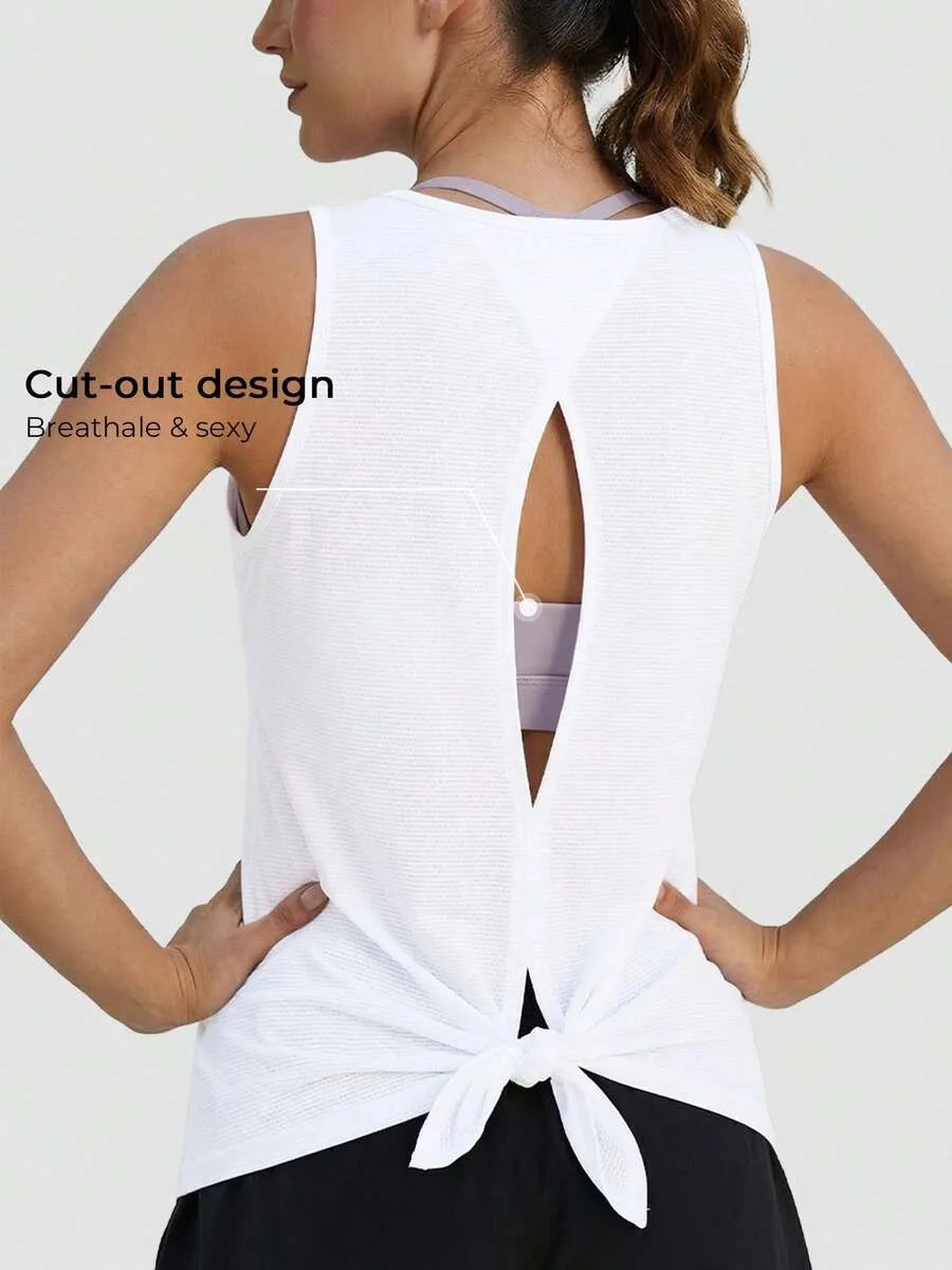 Women's Workout Tanks Cloudweight Open Back Workout Lightweight Athletic Gym Tank Soft Running Sleeveless Shirts