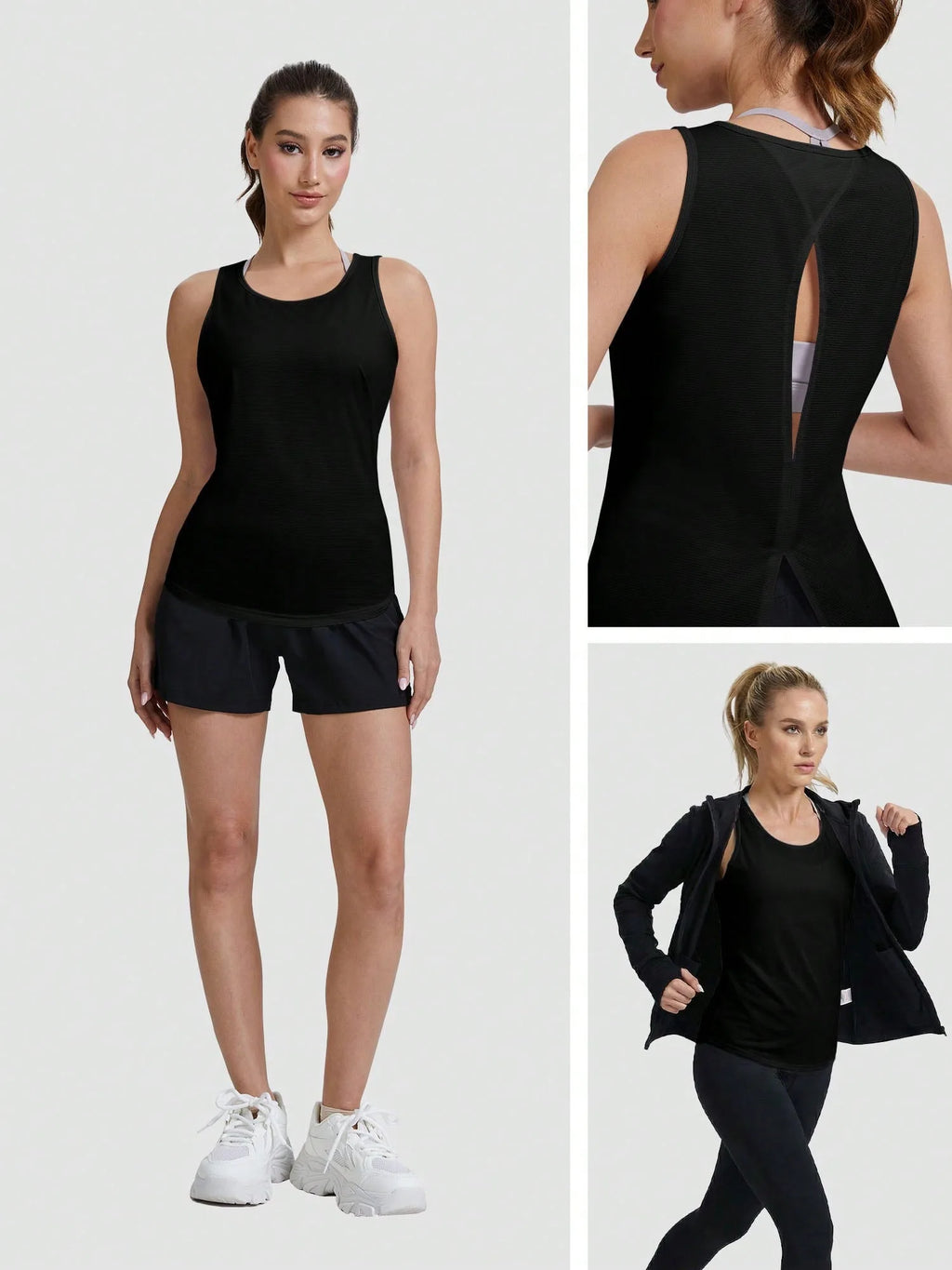 Women's Workout Tanks Cloudweight Open Back Workout Lightweight Athletic Gym Tank Soft Running Sleeveless Shirts