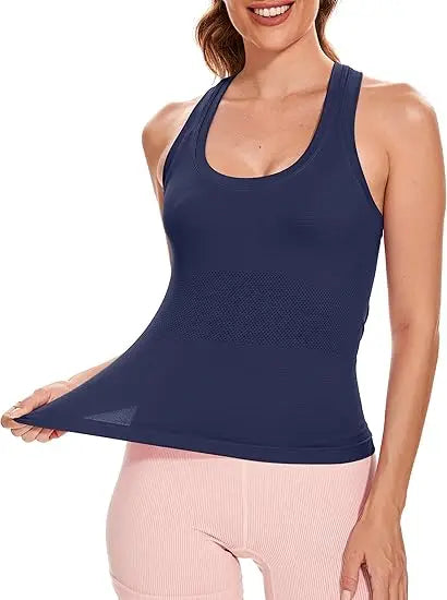 Women's Breathable Lightweight Sleeveless Workout Tank Tops Seamless Racerback Gym Athletic Yoga Shirts
