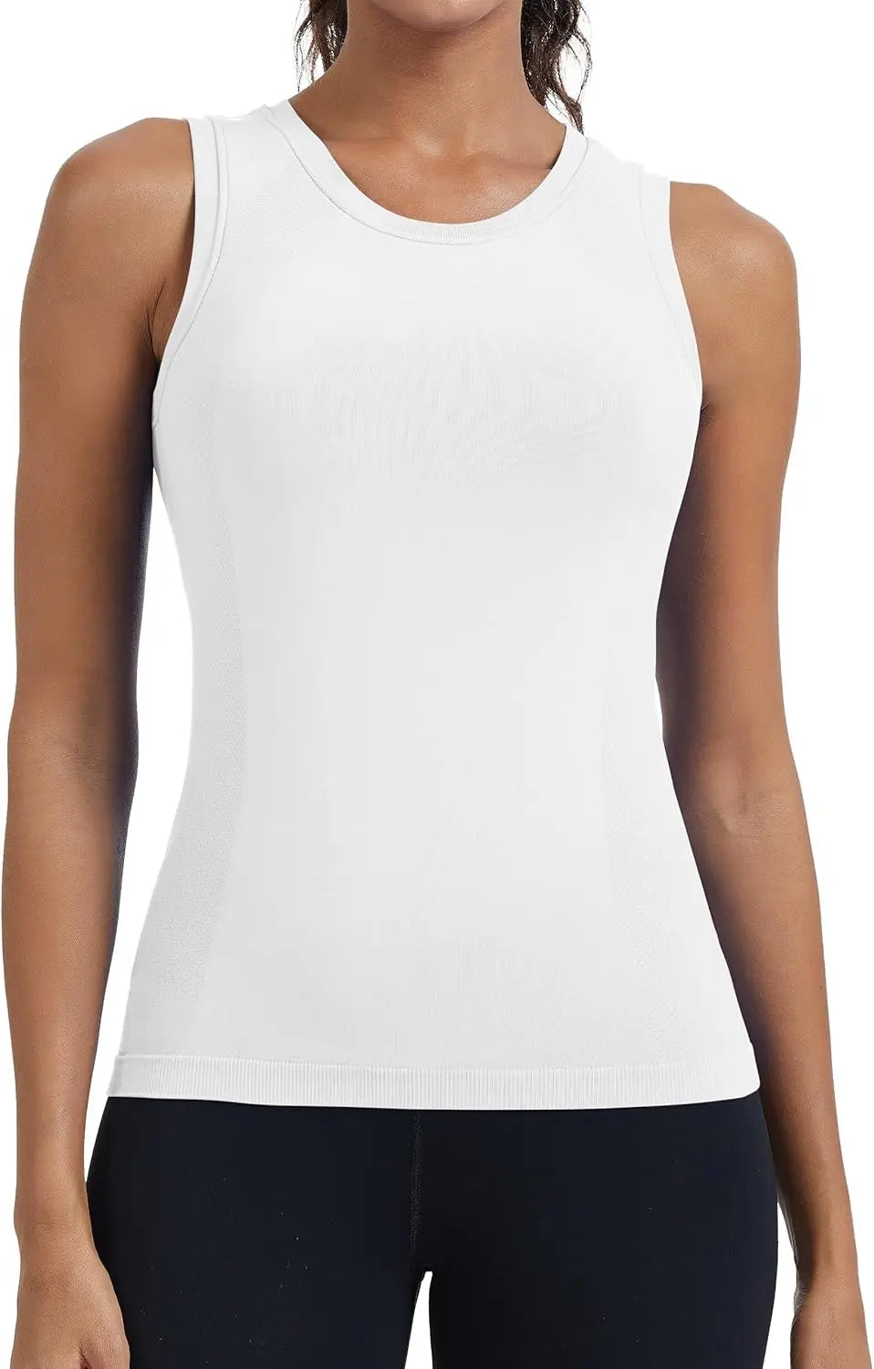 Women's Seamless Workout Tank Tops Built-in Bra Sleeveless Padded Solid Color Athletic Yoga Shirts