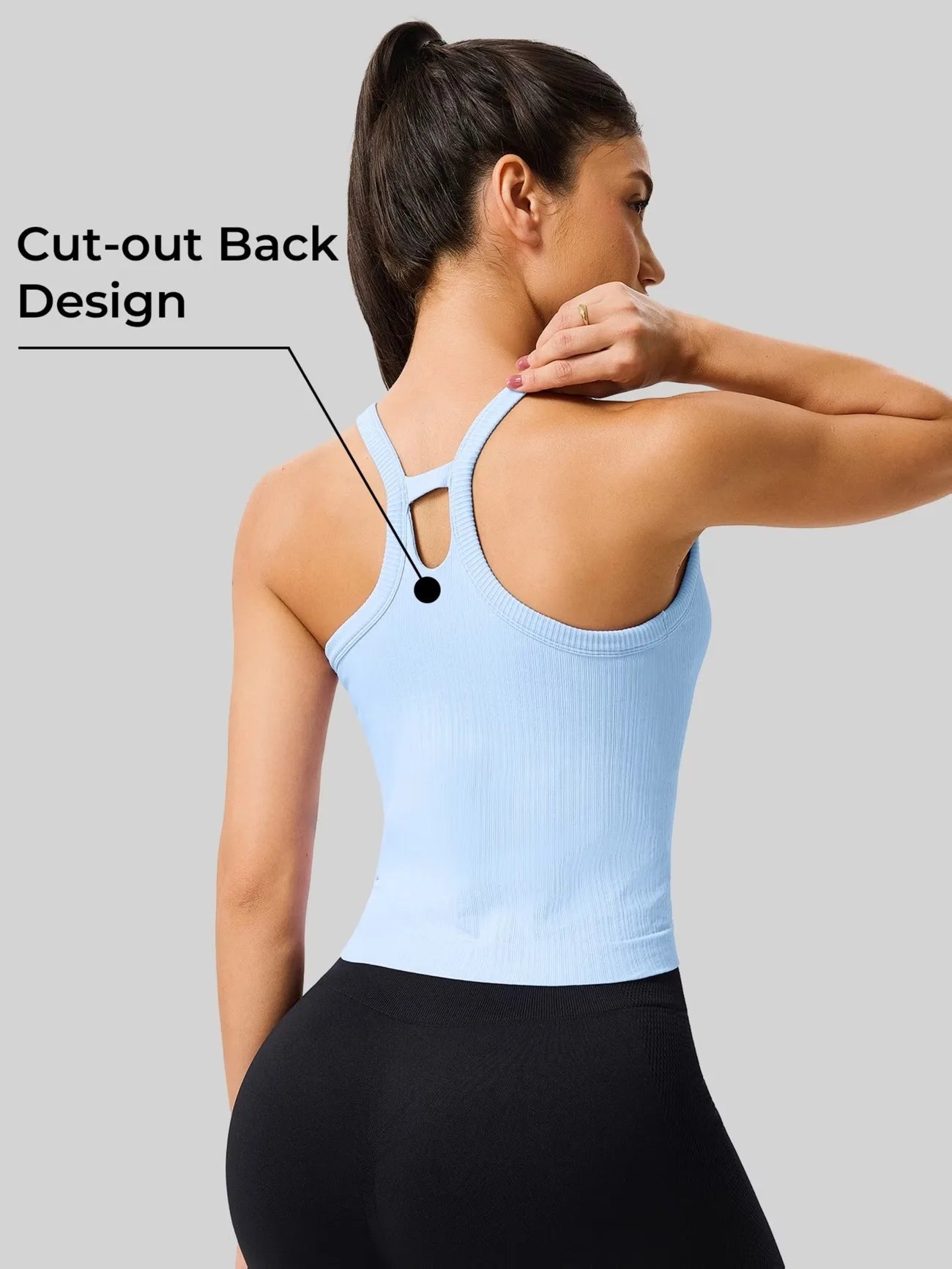 Women'S Racerback Cropped Sports Tank Top | Breathable Ribbed, Removable Padding,, Medium Stretch Fabric, Ideal for Gym and Yoga