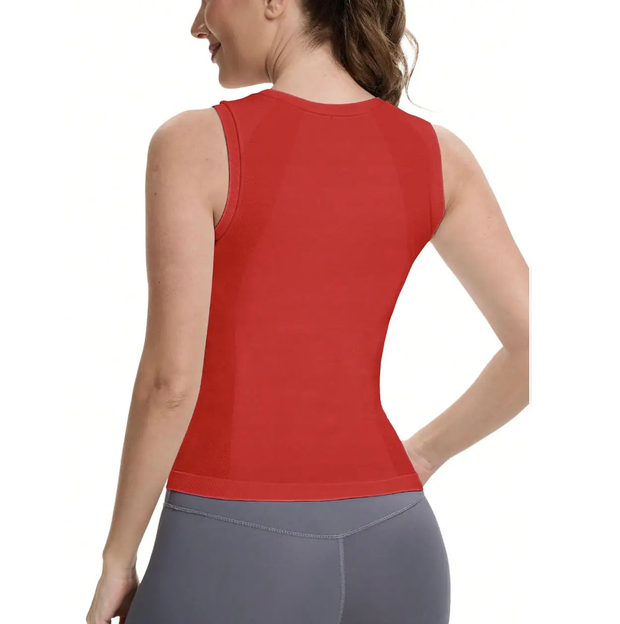 Women's Seamless Workout Tank Tops Built-in Bra Sleeveless Padded Solid Color Athletic Yoga Shirts