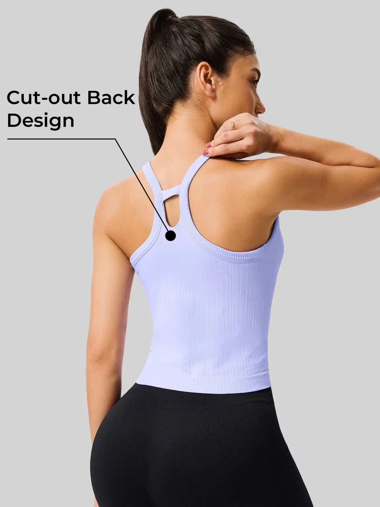 Women'S Racerback Cropped Sports Tank Top | Breathable Ribbed, Removable Padding,, Medium Stretch Fabric, Ideal for Gym and Yoga