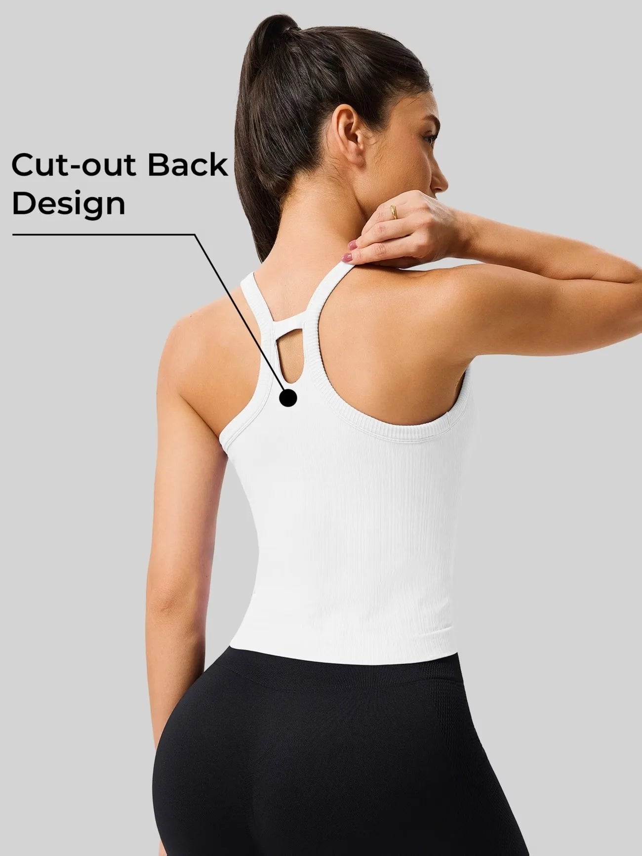 Women'S Racerback Cropped Sports Tank Top | Breathable Ribbed, Removable Padding,, Medium Stretch Fabric, Ideal for Gym and Yoga