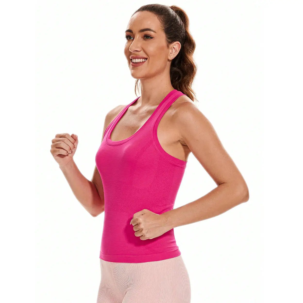Women's Breathable Lightweight Sleeveless Workout Tank Tops Seamless Racerback Gym Athletic Yoga Shirts
