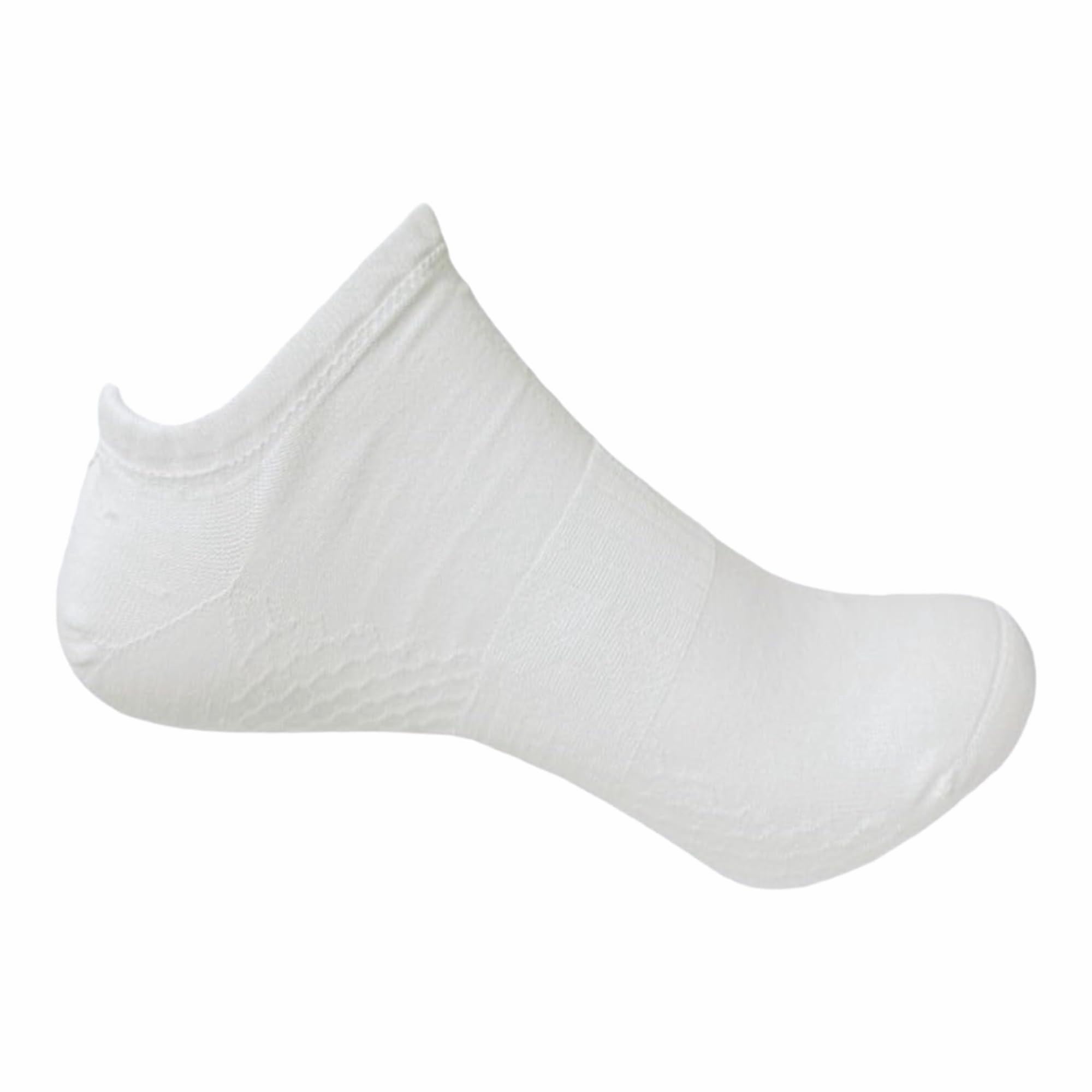 White Ankle Socks – Pack of 5 with Bag | Women’s & Men’s No Show Moisture-Wicking Cotton,Cushioned, Arch Support, Athletic,Low Cut Socks