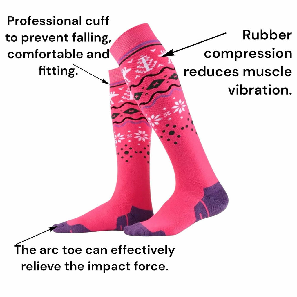 ANTREZIL Wool Pink Socks, Thick Sock, Outdoor Sports Socks Snowboarding, Breathable, Sustainable, Sweat-Absorbent, Warmth and Comfort.