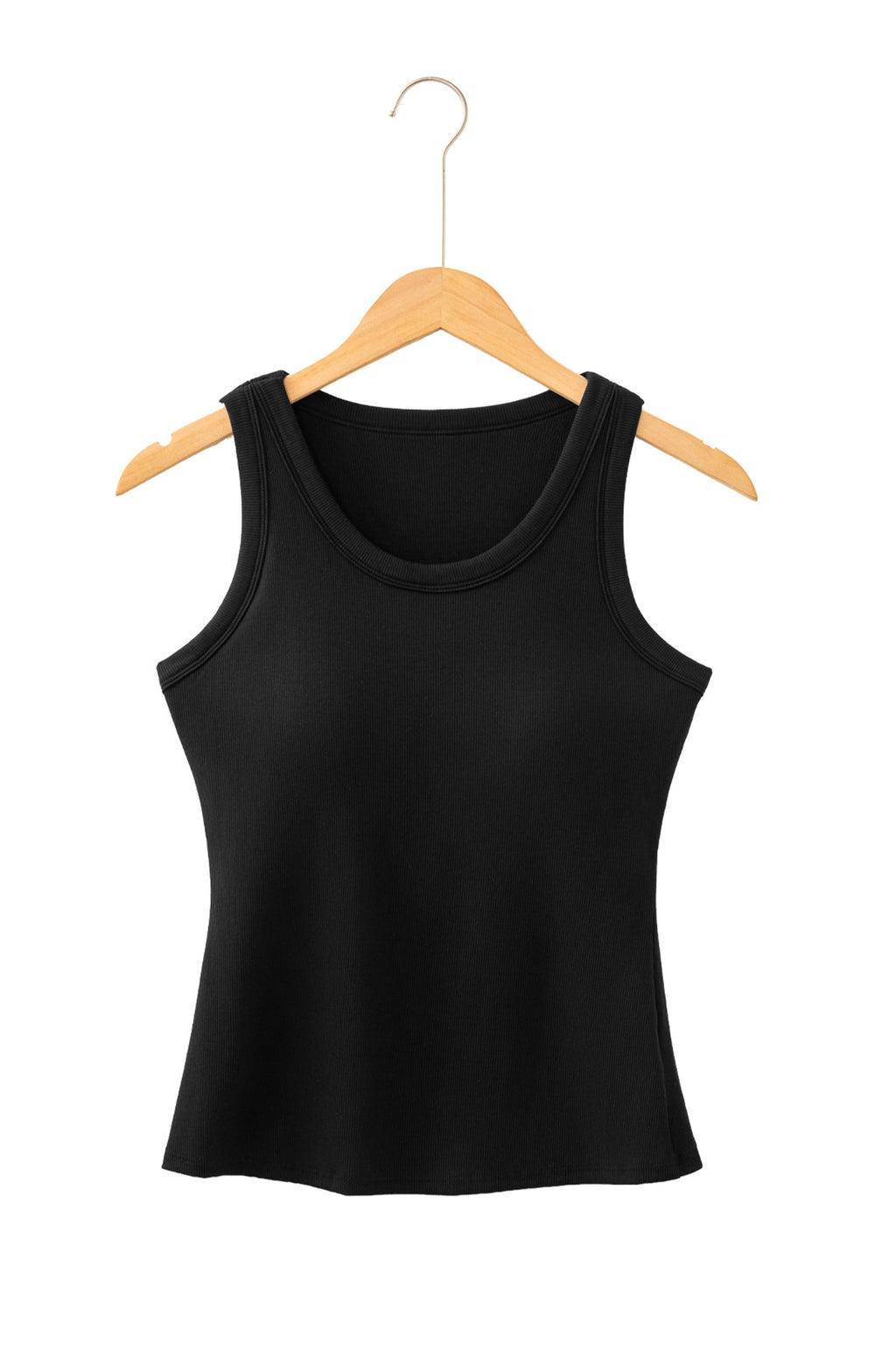 Dark Khaki Slim Ribbed Padded Tank Top