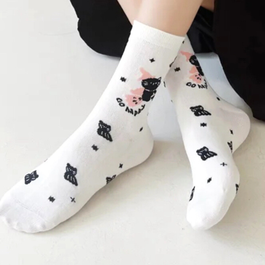 Cat Socks – 5 Pair Women’s Cute Animal Socks,Funny Socks, Cat Lover,Soft Cotton, Halloween,Gift for Girls & Teens