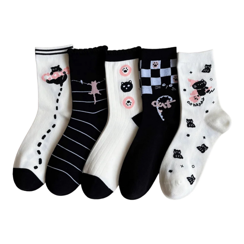 Cat Socks – 5 Pair Women’s Cute Animal Socks,Funny Socks, Cat Lover,Soft Cotton, Halloween,Gift for Girls & Teens