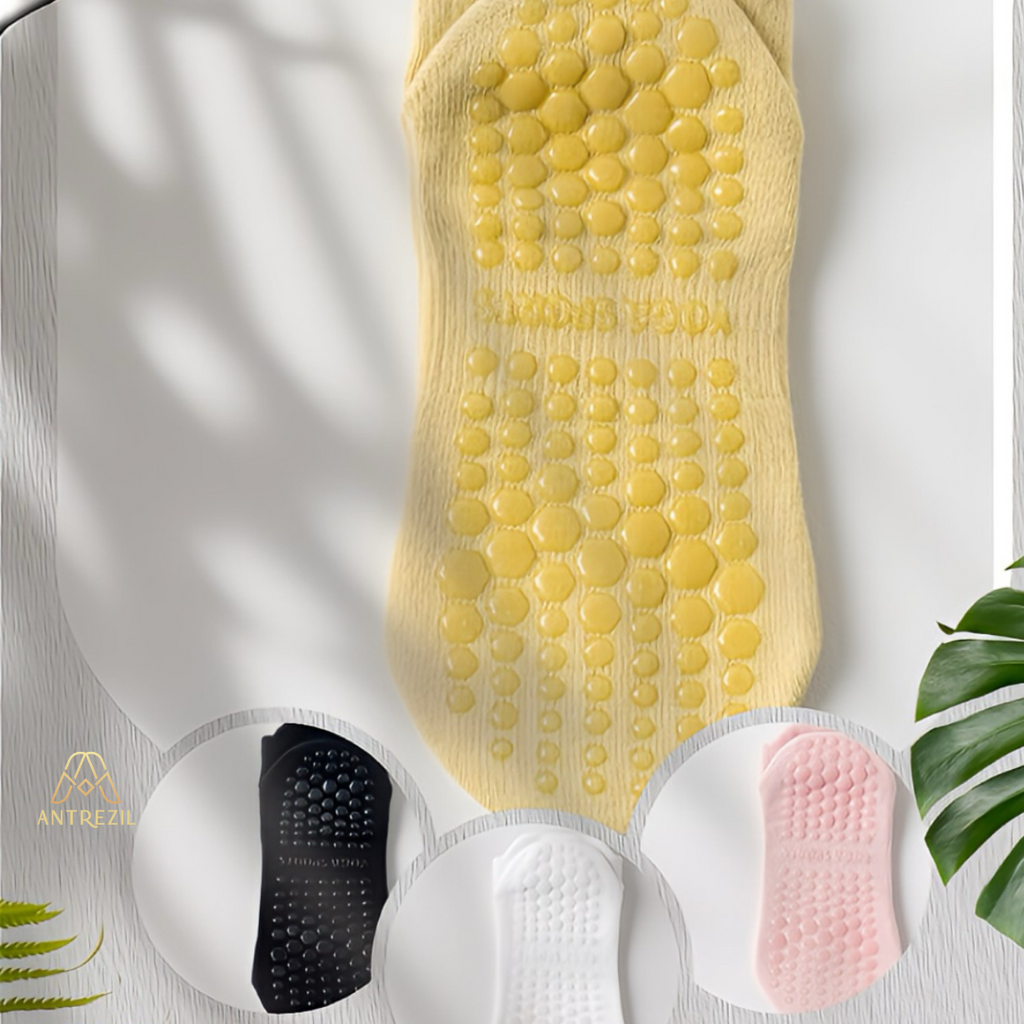 Yoga Socks 4 Pairs/Non-Slip Grip Socks,Barre, Dance, Trampoline, Hospital,Breathable Cotton, Moisture-Wicking
