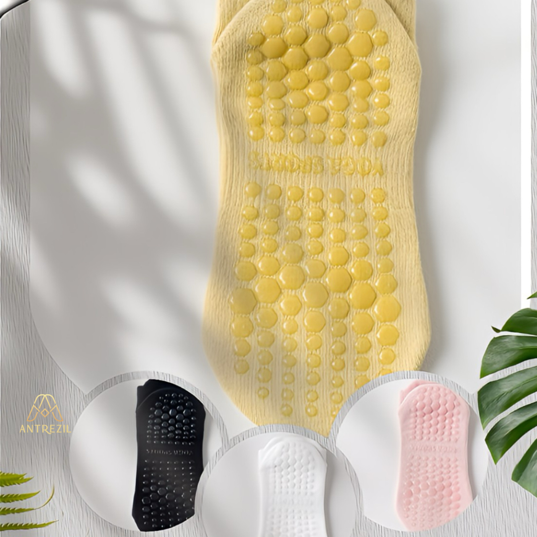 Yoga Socks 4 Pairs/Non-Slip Grip Socks,Barre, Dance, Trampoline, Hospital,Breathable Cotton, Moisture-Wicking